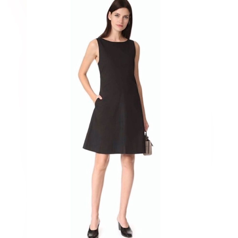 Theory Black Poplin Ciceema Dress